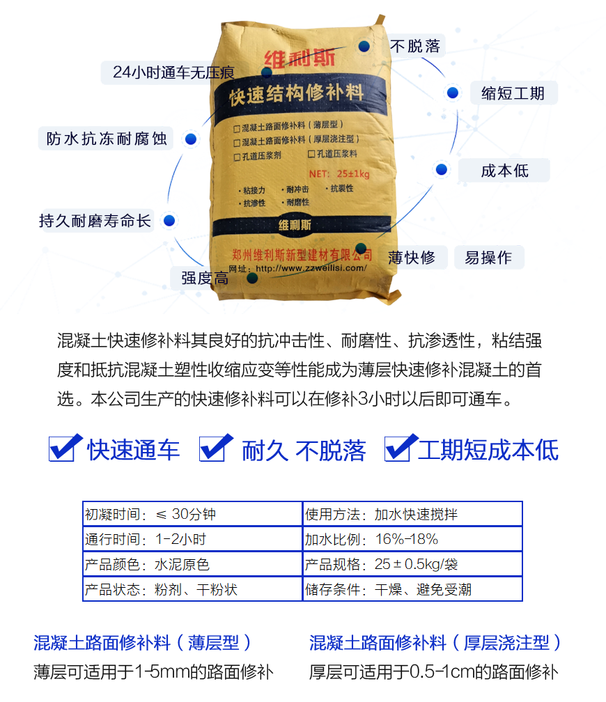 混凝土路面修补料
